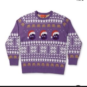 Purple Grimace Holiday Knit Sweater by Mc Donalds  Brand New